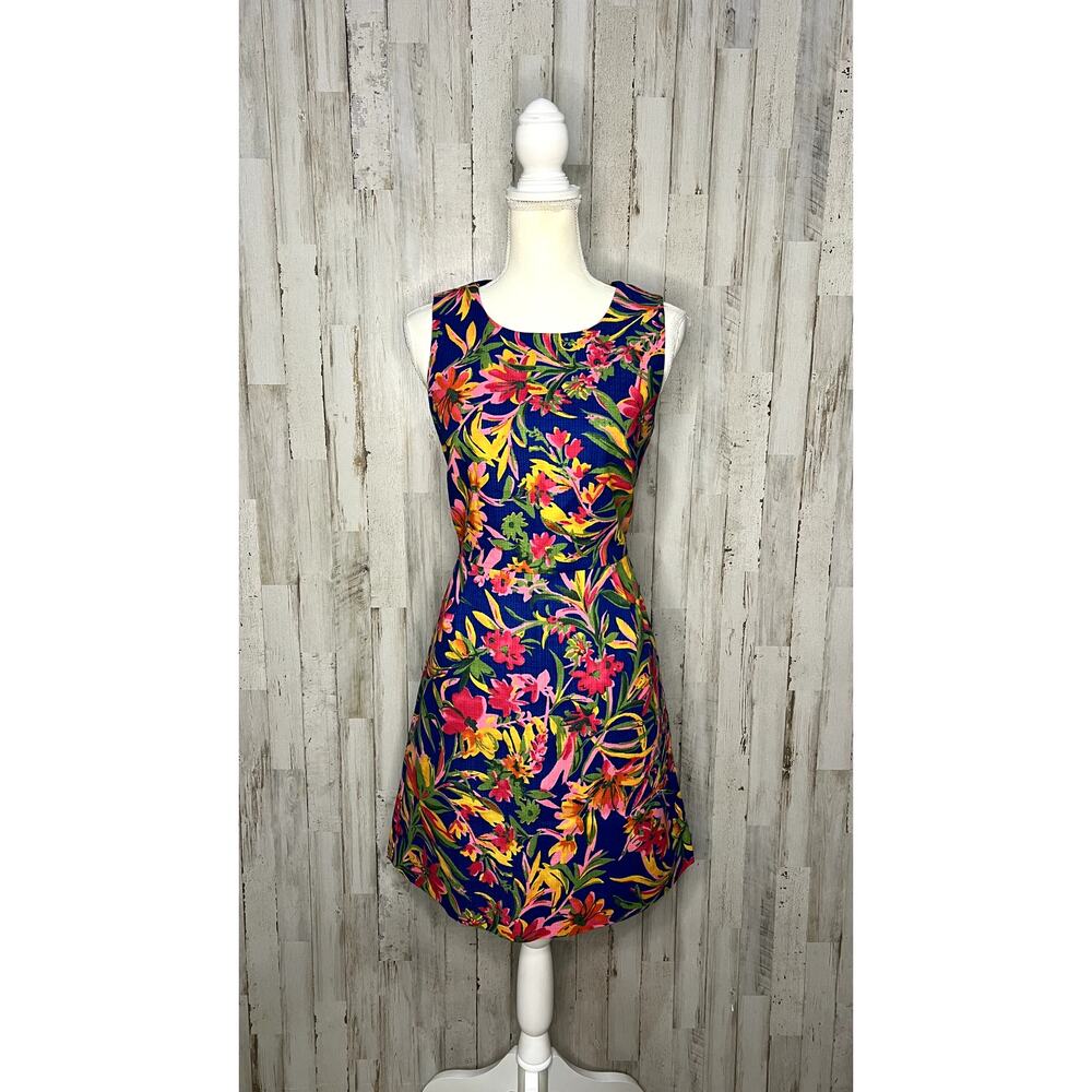 NWT J.CREW Women's Multicolor Botanical Floral Shift‎ Dress Knee Length Size 6